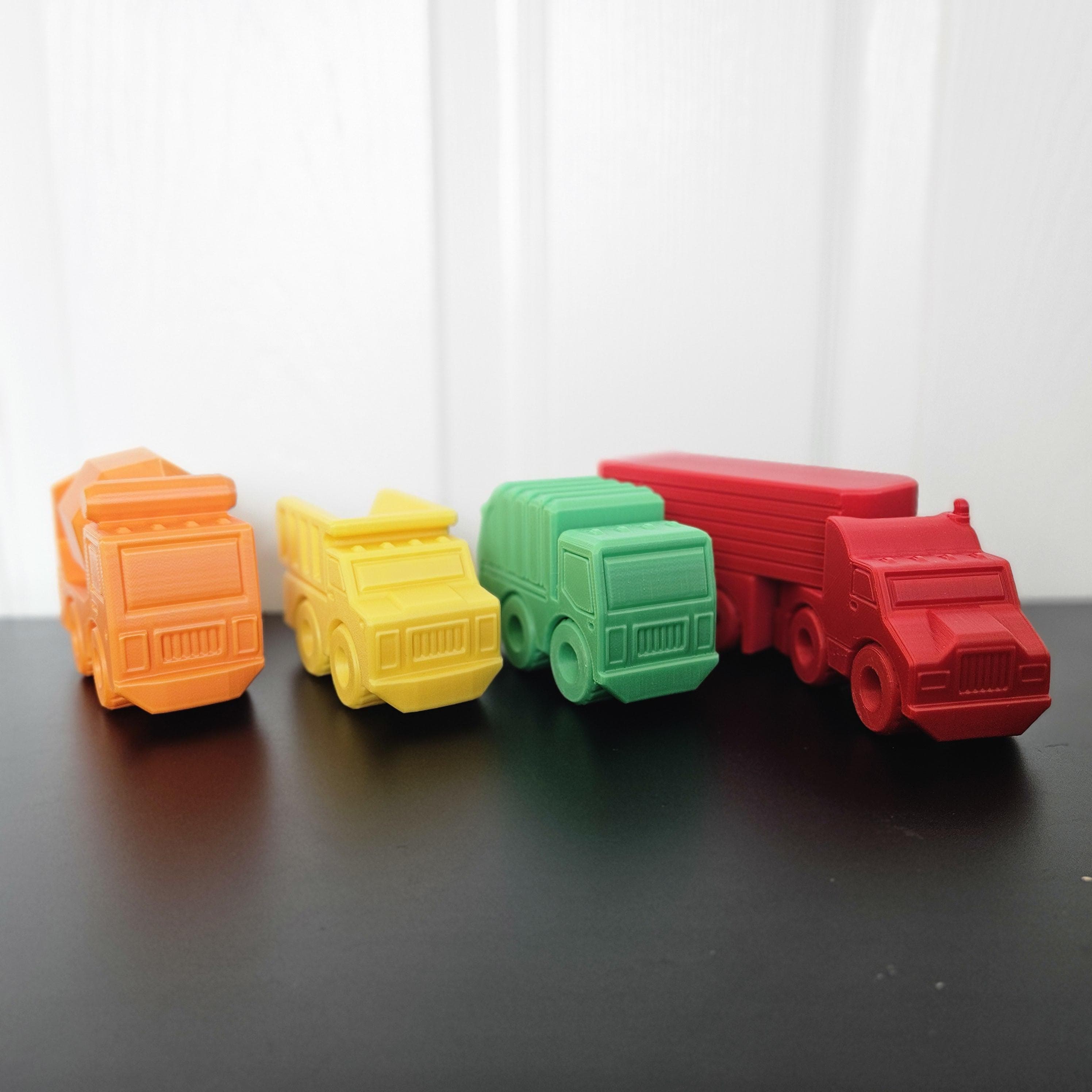 Heavy Haulers Bundle - 3D Printed Toy Trucks - Durable and Fun for Play or Display